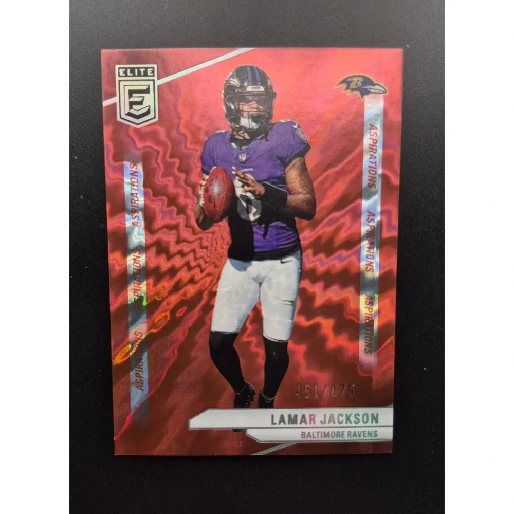 2024 Panini Donruss Elite Lamar Jackson #75 Aspirations Red Shimmer /875 Ravens